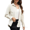 Super Soft Corduroy Button Up Long Sleeve Shirts V Neck Blouses Tops Fall Clothes for Women XS-XXL